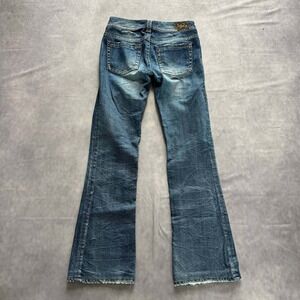 1921 Western Jeans Womens Blue Distressed Flare Japanese Ringspun Denim Size 30